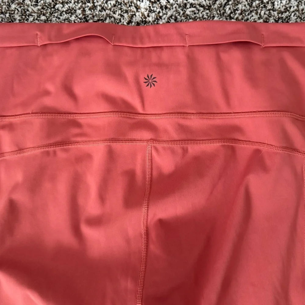 Athleta Ultimate Stash 7/8 Leggings Women’s XL Coral Pink Cutout Detail